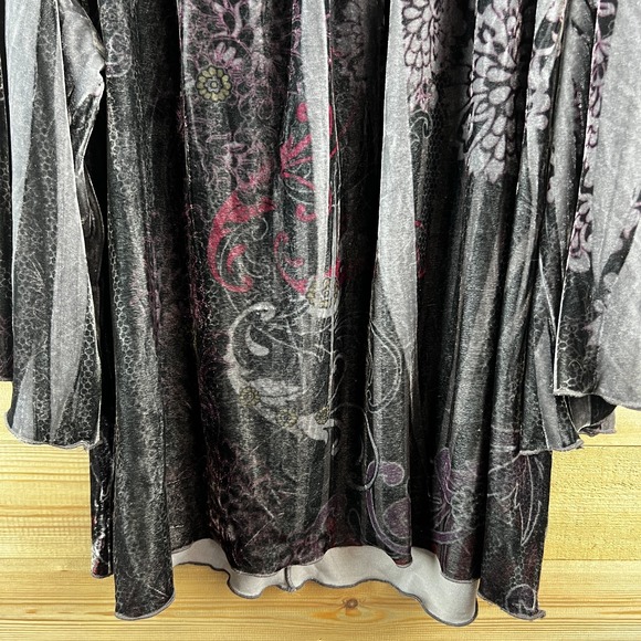 Cato Womens Shirt  Burnout Velvet  Whimsigoth Witchy Gothic Artsy Floral 22 24W - Picture 3 of 8